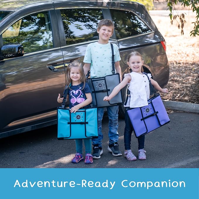 Kids Travel Tray for Car Seat – Gray – The Essential Travel Lap Desk - Image 7