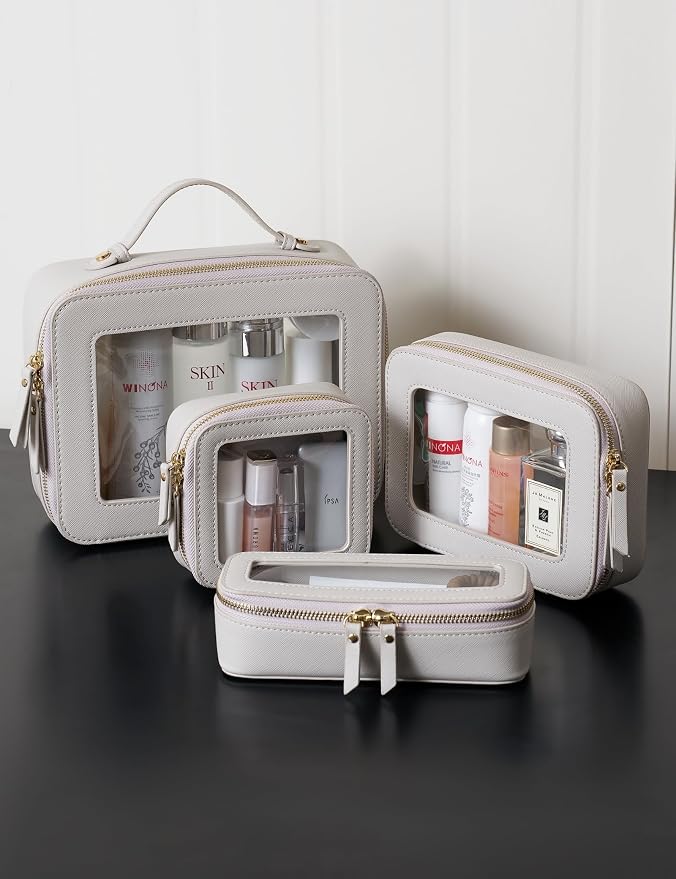Popvibe Clear Makeup Bag Travel Cosmetic Case Transparent Toiletry Bag - Image 8