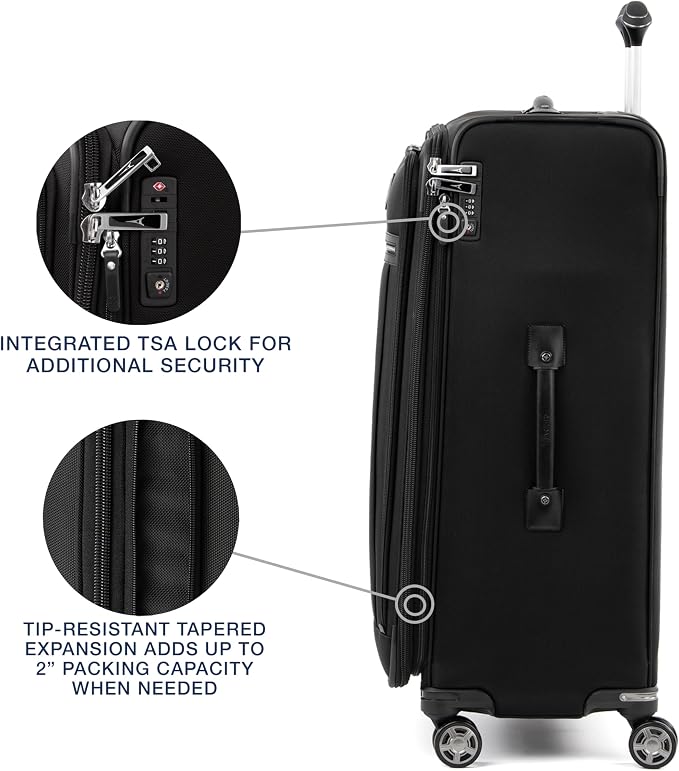 Travelpro Platinum Elite Softside Expandable Checked Luggage, 8 Wheel Spinner - Image 4