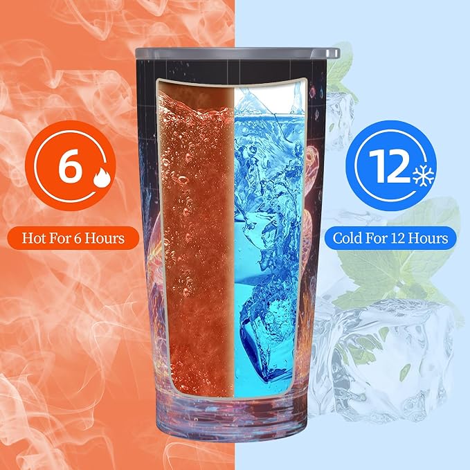 Sea Turtle Tumbler with Lid and Straw 20oz Vacuum Insulated Coffee Cup Stainless Steel Tumblers Leakproof Travel Mug Present for Women Men - Image 6