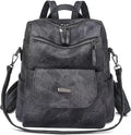 PU Leather Backpack Purse for Women Fashion Multipurpose Design Handbag Ladies by WYFJNX