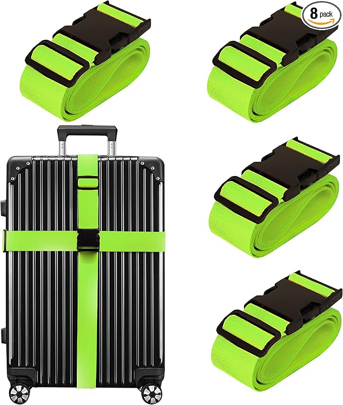 Luggage Straps for Suitcases TSA Approved Travel Belt 8 Pack by Chelmon by Chelmon