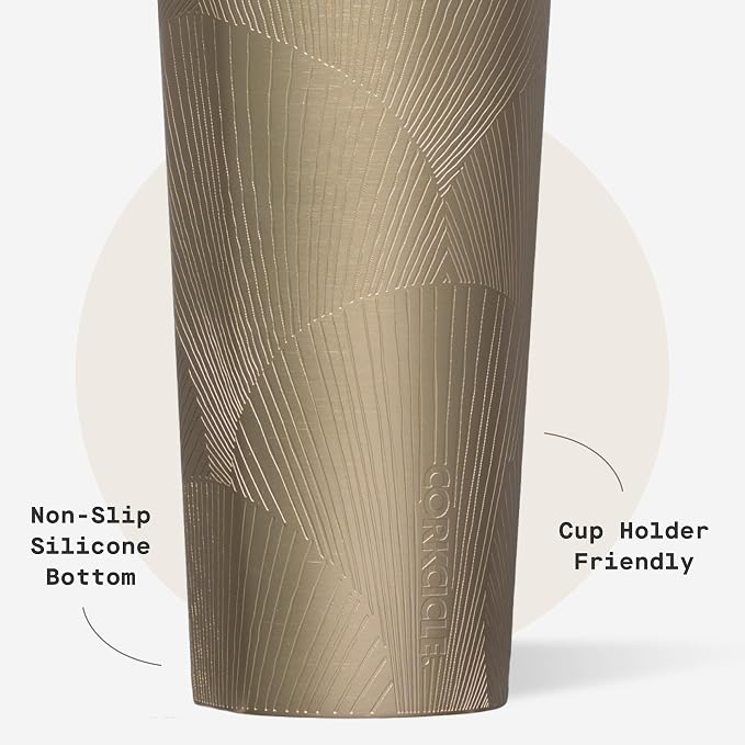 Corkcicle Cold Cup Insulated Tumbler with Straw - Keeps Drinks Cold for 12 Hours - Triple-Insulated Stainless Steel - Leak-Resistant Lid - Summer Drinkware Gift - 24 oz - Champagne Dreams - Image 5