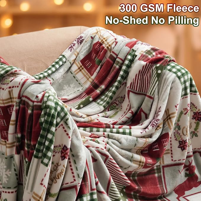 PHF Printed Fleece Blanket Queen Size, No Shed No Pilling Ultra Soft Plush Cozy - Image 3