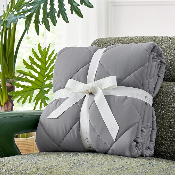 Cozy Bliss Cooling Blanket for Hot Sleepers, Q-Max 0.4 Cooling Comfort for - Image 4