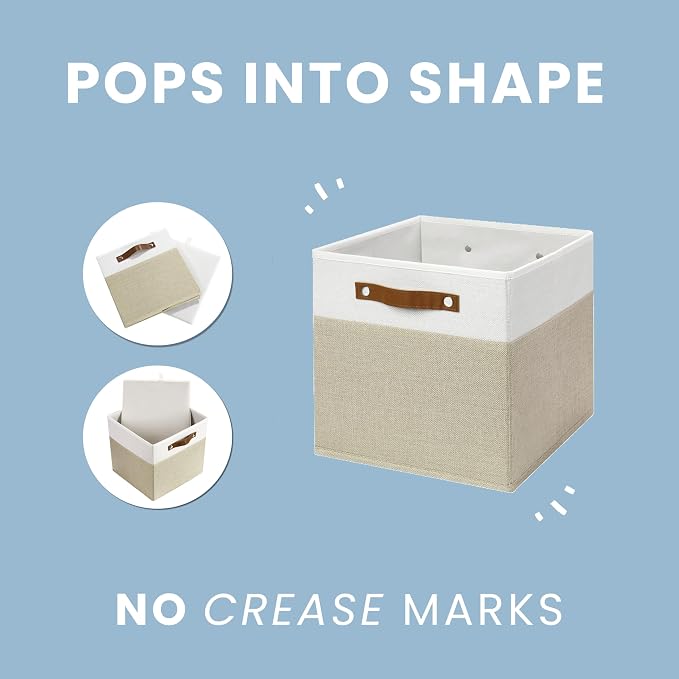 OrganiHaus 11x11 Fabric Cubes Storage Bins Set of 4, Foldable Collapsible - Image 6