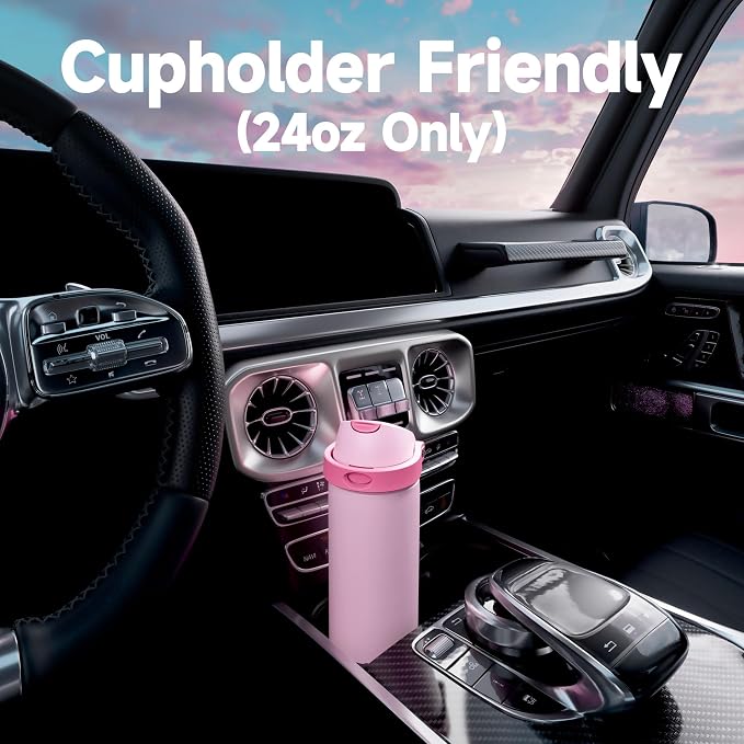 24 oz Insulated Water Bottle with Straw: Meoky Stainless Steel Metal Water Bottle with 2-in-1 Lid - Leak Proof, Cold for 24 Hours, Fits in Car Cup Holder, BPA-Free for Gym Travel Sports, Periwinkle - Image 8