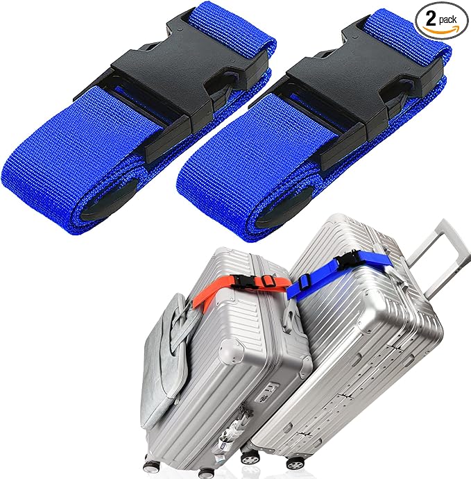2Pack Luggag Straps for Carry On Bag, Adjustable Suitcase Belt Add Bag Travel by Ajmyonsp