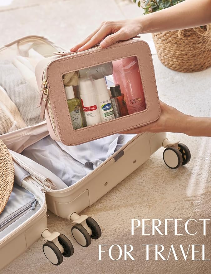 Popvibe Clear Makeup Bag Travel Cosmetic Case Transparent Toiletry Bag - Image 4