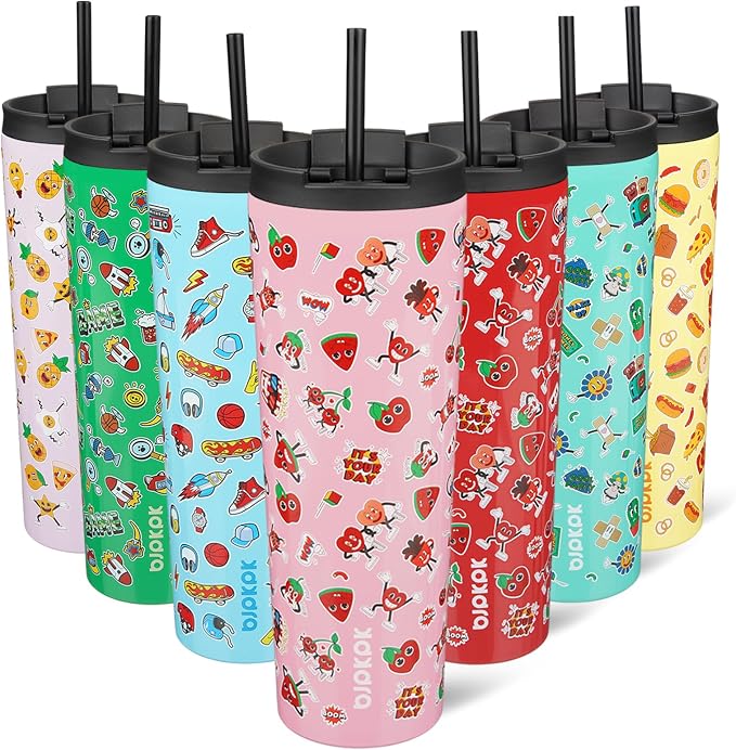 BJPKPK 30oz Stainless Steel Insulated Tumbler With lid And Straw Travel Coffee Thermal Tumblers Cup For Women And Men,Passionate Pink by BJPKPK