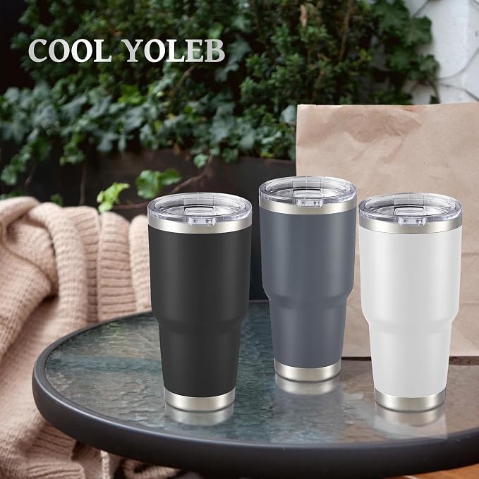 30 oz Tumbler with Lid Stainless Steel Tumblers Bulk Vacuum Insulated Cup Reusable Powder Coated Travel Mug Double Wall Leak Proof Cups Keep Cold Drinks for 12 Hours Gray, Set of 4 - Image 6