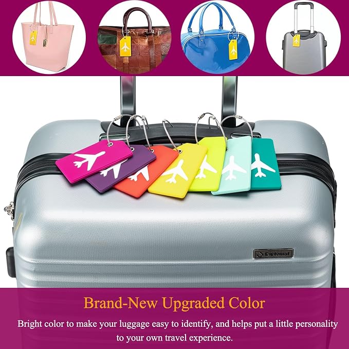 7 Pack Silicone Luggage Tag for Suitcases - Image 7
