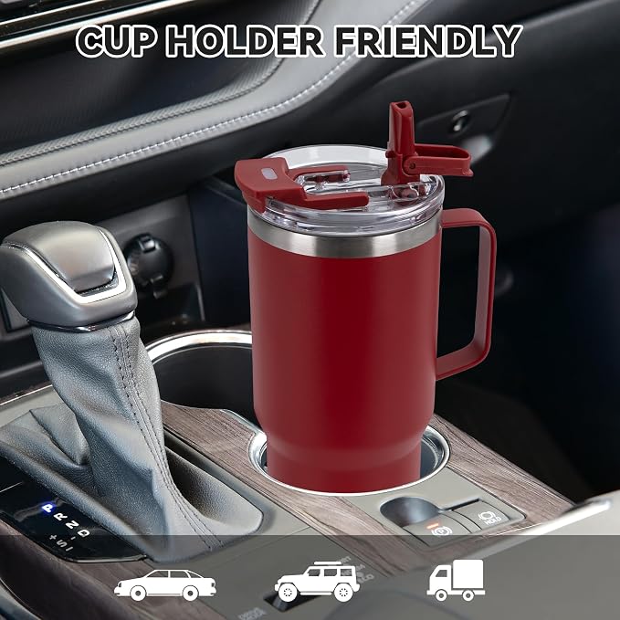 HASLE OUTFITTERS 30oz Tumbler Bulk with Handle, Insulated Travel Coffee Mug Set with Handle Leak-Proof Double Wall Stainless Steel Vacuum Tumblers Pack Metal Cup for Hot and Cold Drink - Image 6