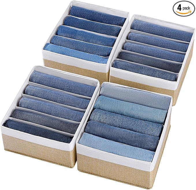 Jeans Drawer Organizers for Clothing, 5 Grids Compartment Wardrobe clothes by Coorganisers