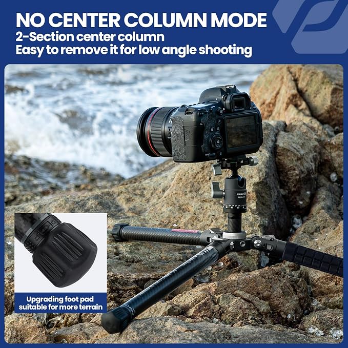 Fotopro Carbon Fiber Tripod for Camera 2lbs Ultralight 62 Inch Travel Camera - Image 6