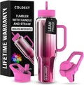 Coldest Tumbler with Handle and Straw - 100% Spill Proof Tumbler with Straw (3 Lids) - Stainless Steel Insulated Leakproof Tumblers for Women & Men - Cup Holder Friendly - 46 oz (Tour De Nova) by Coldest