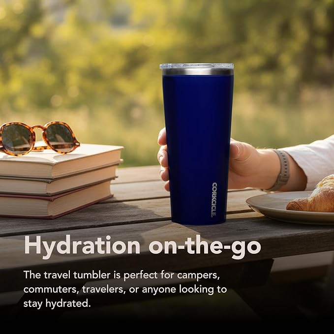 Corkcicle Classic Tumbler - Keeps Drinks Cold for 9 Hours & Hot for 3 - Triple-Insulated Stainless Steel - Holiday Tumbler Gift - 16 oz - Gloss Midnight Navy - Image 6
