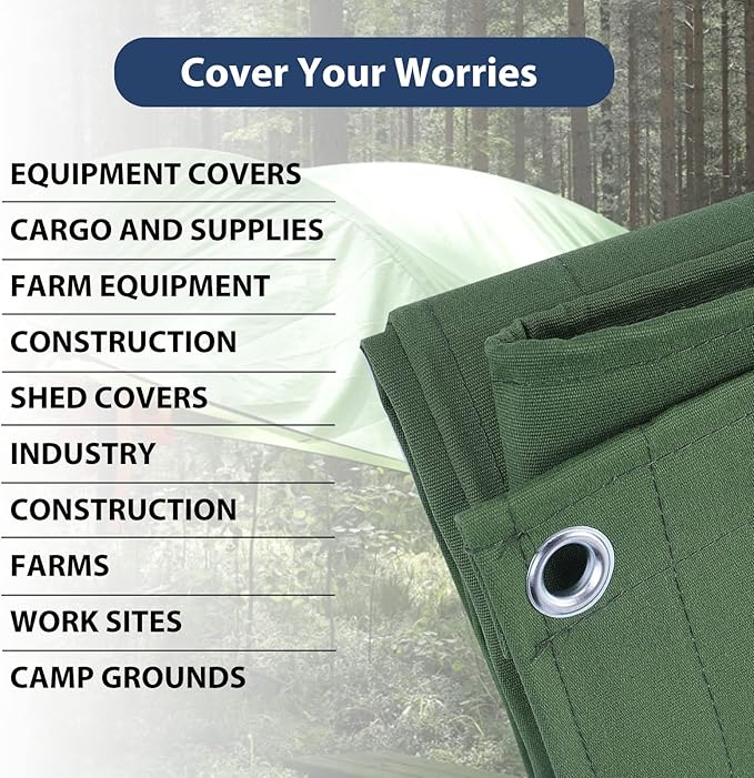 5’x7’ Canvas Tarps Heavy Duty Waterproof Tarpaulins - Image 6