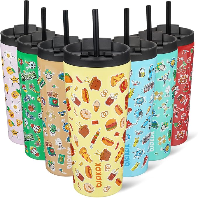 BJPKPK 22oz Tumbler With lid And Straw Stainless Steel Travel Coffee Mug Insulated Tumblers Cups,Yummy by BJPKPK
