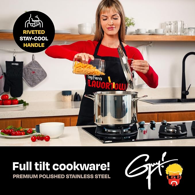 Guy Fieri's Flavortown 8-Quart Stainless Steel Stock Pot - Image 5