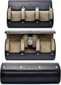 Watch Roll Travel Case Leather – 3 Slot Watch Holder Storage by MirageLuxuryTravel