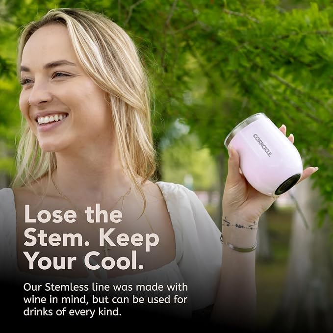 Corkcicle Stemless Insulated Wine Glass Tumbler - Beverages Cold 6 Hours & Hot 3 Hours - Stainless Steel - Easy-Grip - Summer Drinkware Gift - Keeps Drink Ice - 12 oz - Minnie Mouse Tie Dye - Image 6