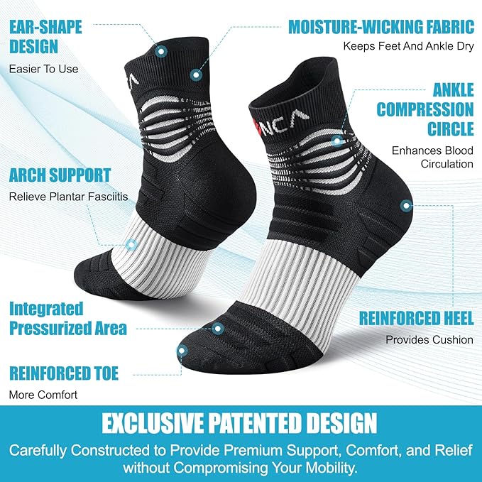 NEENCA Professional Compression Socks, Medical Athletic Ankle Socks - Image 2