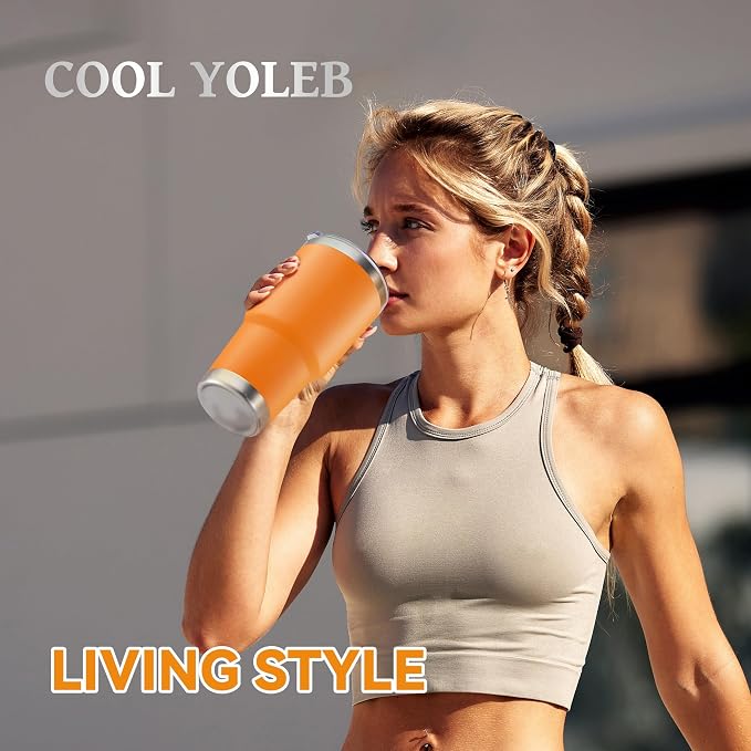 30 oz Tumbler with Lid Stainless Steel Tumblers Bulk Vacuum Insulated Cup Reusable Powder Coated Travel Mug Double Wall Leak Proof Cups Keep Cold Drinks for 12 Hours Orange, Set of 12 - Image 6