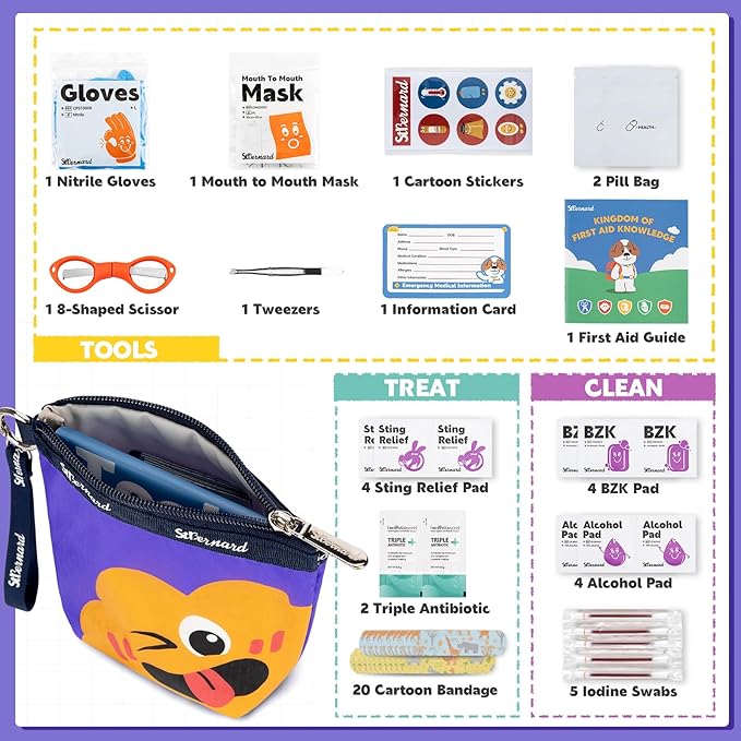 StBernard Kids First Aid Kit, EDC Mini Portable Medical Kit - Image 2