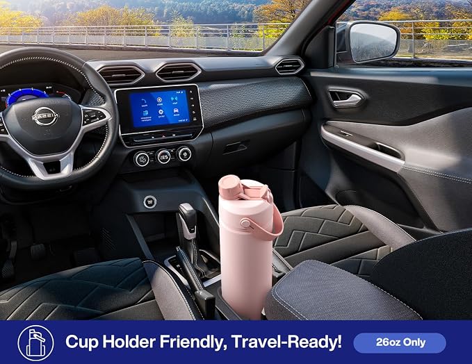 POWCAN 26 oz Insulated Water Bottle with 2-in-1 Straw and Spout Lid, Keep Cold 24H, Leak-Proof, Fits in Car Cup Holder, Stainless Steel Water Bottle for Sports, Travel, Gym, and School (Coastline) - Image 4