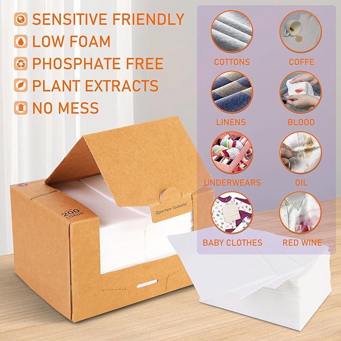 Freelivity Laundry Detergent Sheets, 200 Sheets Lemon Orange - Image 2