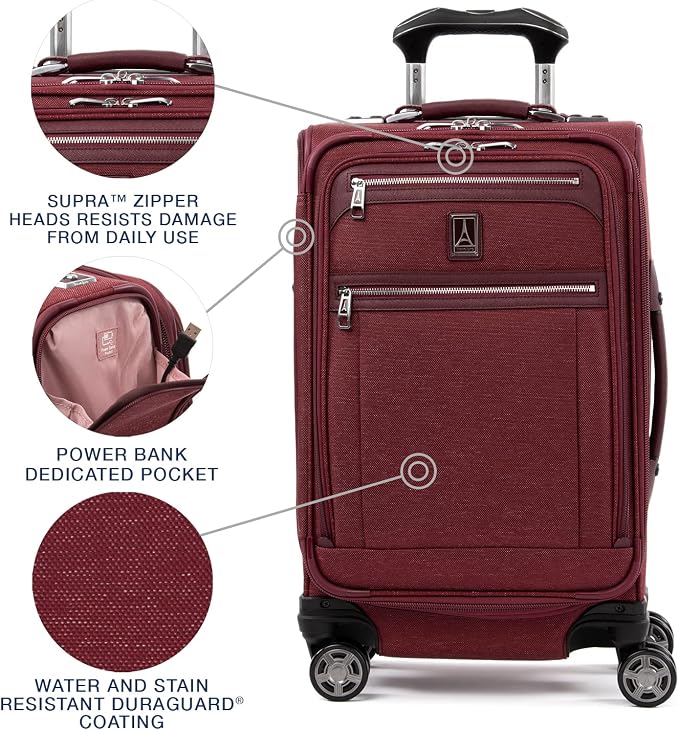 Travelpro Platinum Elite Softside Expandable Carry on Luggage, 8 Wheel Spinner - Image 3