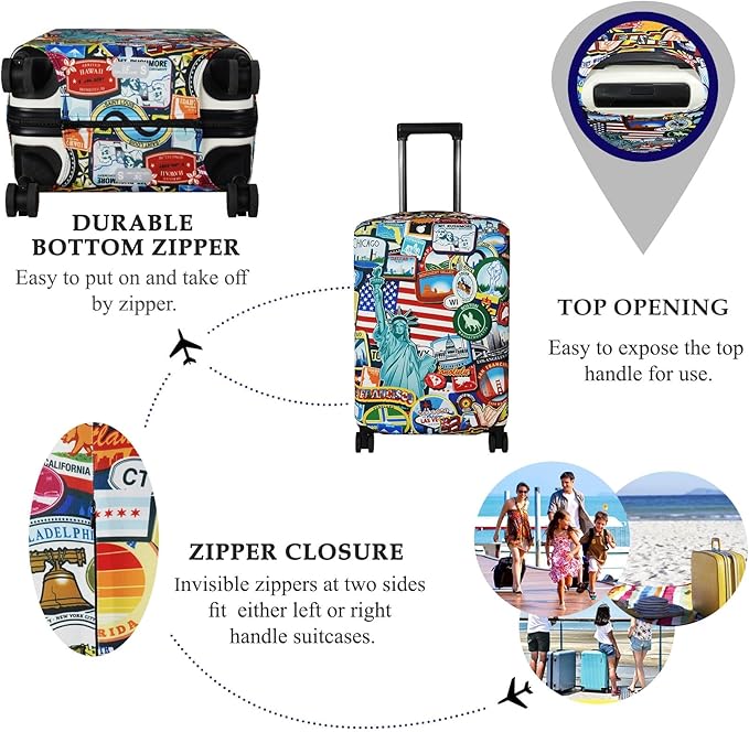 Explore Land Travel Luggage Cover Suitcase Protector Fits 27-30 Inch Case - Image 3