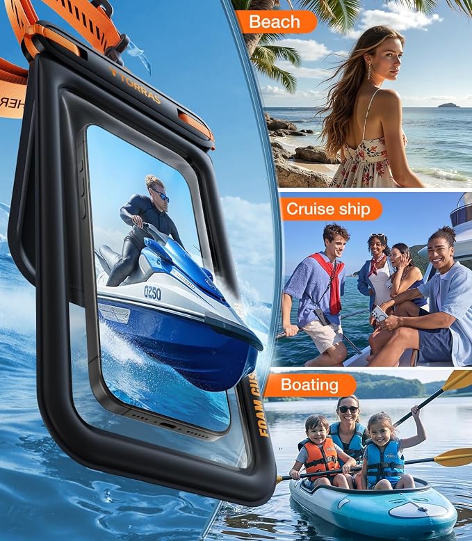 TORRAS IP68 Waterproof Phone Pouch Double Space, Floating Waterproof Phone Case - Image 9