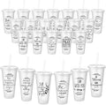 Havawish 24 Pcs Mothers Day Christian Tumbler Gift Bulk Religious Inspirational 24 oz Drinking Jesus Cup with Lid Straw Bible Verse Plastic Cup for Church Father Teacher First Communion (Clear) by Havawish