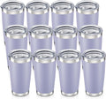20 oz Tumbler with Lid Stainless Steel Insulated Tumblers Bulk Double Wall Vacuum Cups Powder Coated Travel Mug Keep Drinks Cold and Hot, Cosmic Lilac, 12 Pack by Orebigo