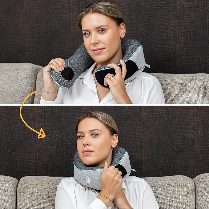 Travel Pillow - Airplane Neck Pillow - 100% Pure Memory Foam Flight Pillow - Image 9