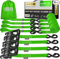 AUGO Heavy Duty Ratchet Straps & Soft Loops – Pack of 4 Extra Strong 1.5” by by AUGO
