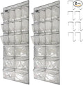 2 Pack Extra Large Hanging Crystal Clear Over Door Shoe Organizers, Closet Shoe by TidyMaster