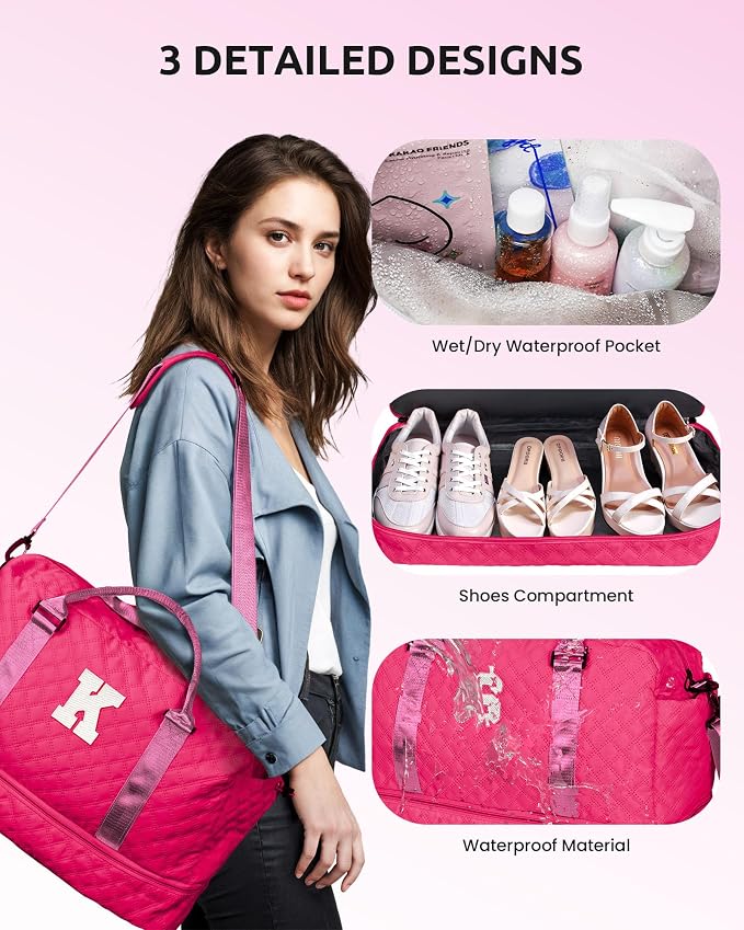 Gifts for Teen Girls 16-18, Birthday Gift-Initial Travel Bag - Image 7