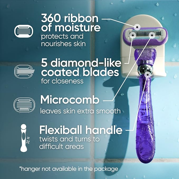 Gillette Venus Deluxe Smooth Swirl Women's Razor Handle + 2 Blade Refills - Image 3