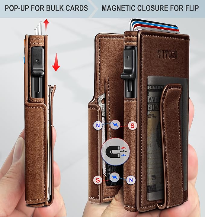 Wallet for Men with Money Clip Coins Pocket ID Window Gift Boxed, Slim Smart - Image 3