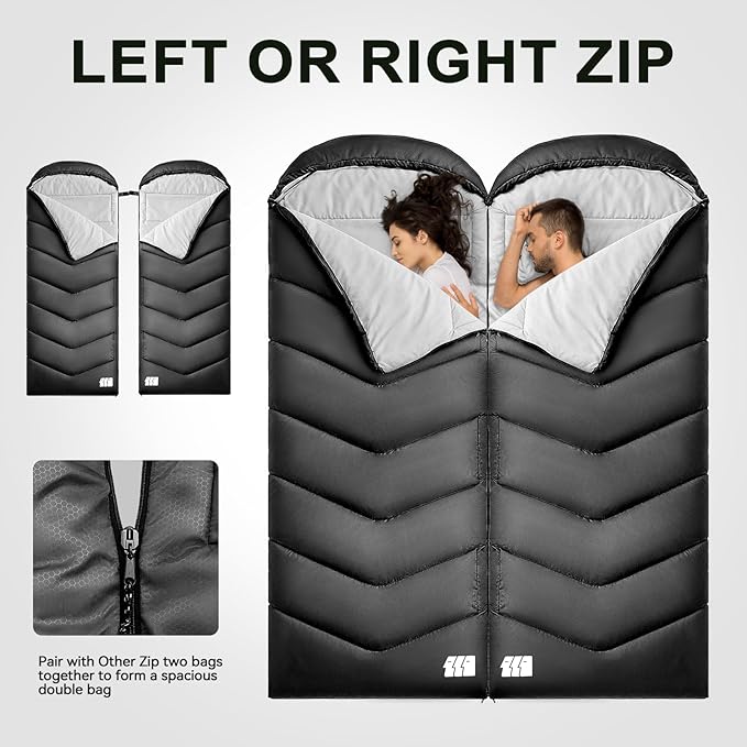 Sleeping Bags for Adults Cold Weather, Waterproof, Lightweight Camping Sleeping - Image 3