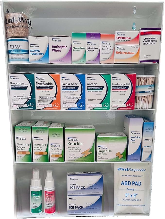 4-Shelf Metal 1st Aid Cabinet Class B, Large Capacity First Aid Wall Mount - Image 3