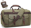 Duffle Bag for Men Waterproof Genuine Leather Canvas Travel Duffel Bags for by SOAEON