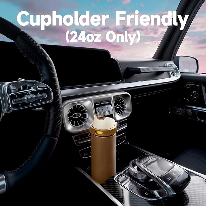 24 oz Insulated Water Bottle with Straw: Meoky Stainless Steel Metal Water Bottle with 2-in-1 Lid - Leak Proof, Cold for 24 Hours, Fits in Car Cup Holder, BPA-Free for Travel Sports Gym, Cocoa - Image 7