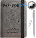 Airtag Passport Holder Cover Wallet Travel Essentials RFID Blocking Leather by PASCACOO
