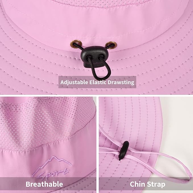 Sun Hats for Men Women Fishing Hat UPF 50+ Breathable Wide Brim Summer UV - Image 4