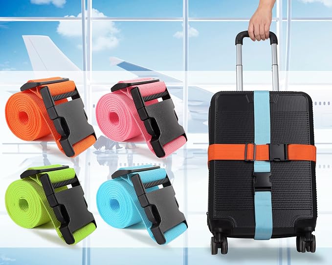 4Pcs Luggage Straps Suitcase 80In Long Adjustable Travel Accessories TSA - Image 7