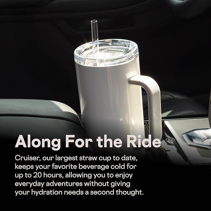 Corkcicle x Rifle Paper Co. Cruiser Insulated Tumbler with Handle & Straw - Keeps Drinks Cold 20 Hours - BPA-Free - Gift for Mom - Great for Mother's Day or Christmas - 40 oz - Garden Party Cream - Image 6